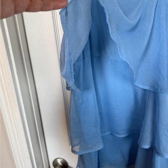 Mango Chiffon Sky Blue Swing Dress Sexy Ethereal Romantic size 4 - Picture 3 of 9